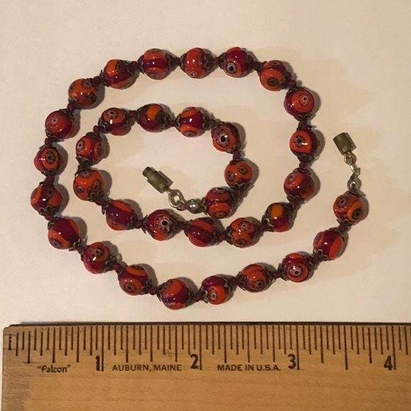 Venetian Murano Millefiori Glass Bead Necklace - Picture 5 of 6